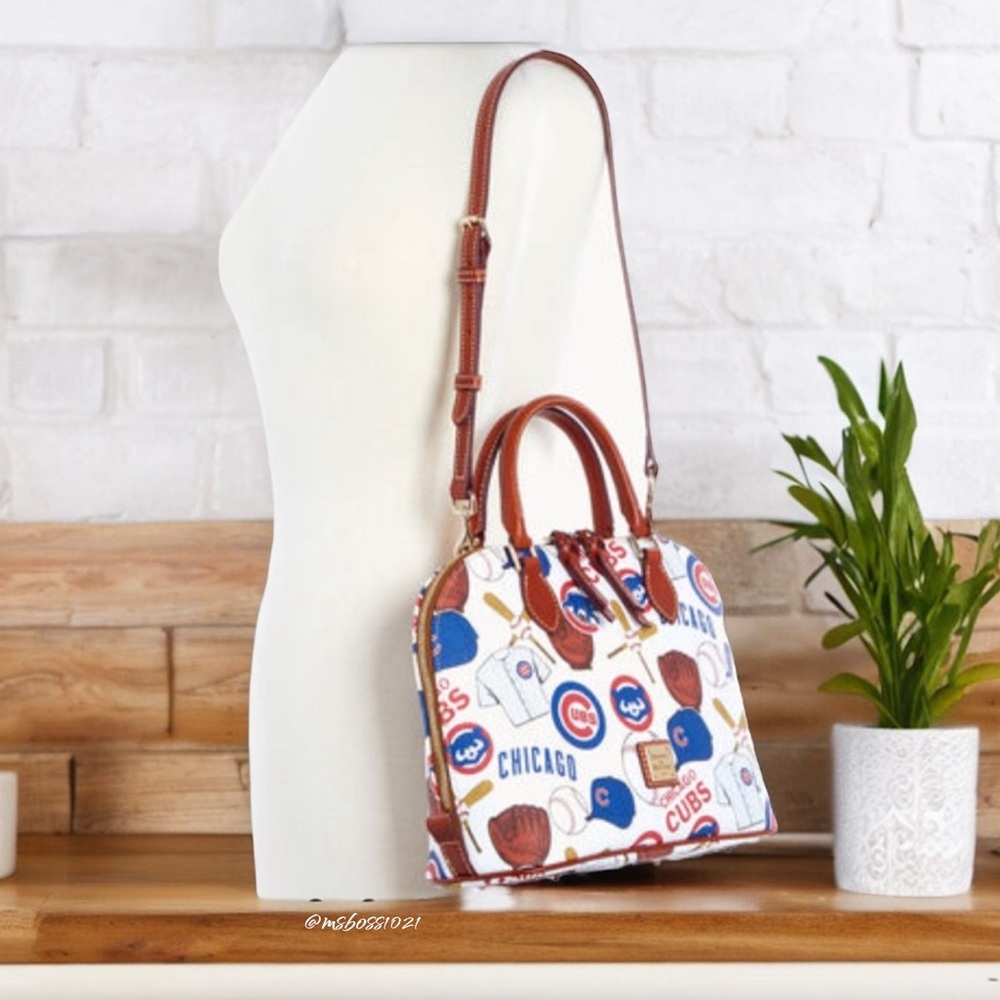Dooney and Bourke Chicago Cubs Zip Zip Satchel in White NWT - Picture 8 of 9